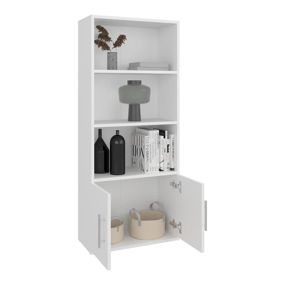BIBLIOTECA ECO JOY, BLANCO, CON DOS PUERTAS ABATIBLES