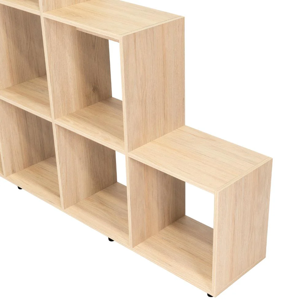 BIBLIOTECA ESCALERA ASCHER, BEIGE, CON VARIEDAD DE ESPACIOS PARA LIBROS Y ARTÍCULOS DECORATIVOS - Image 5