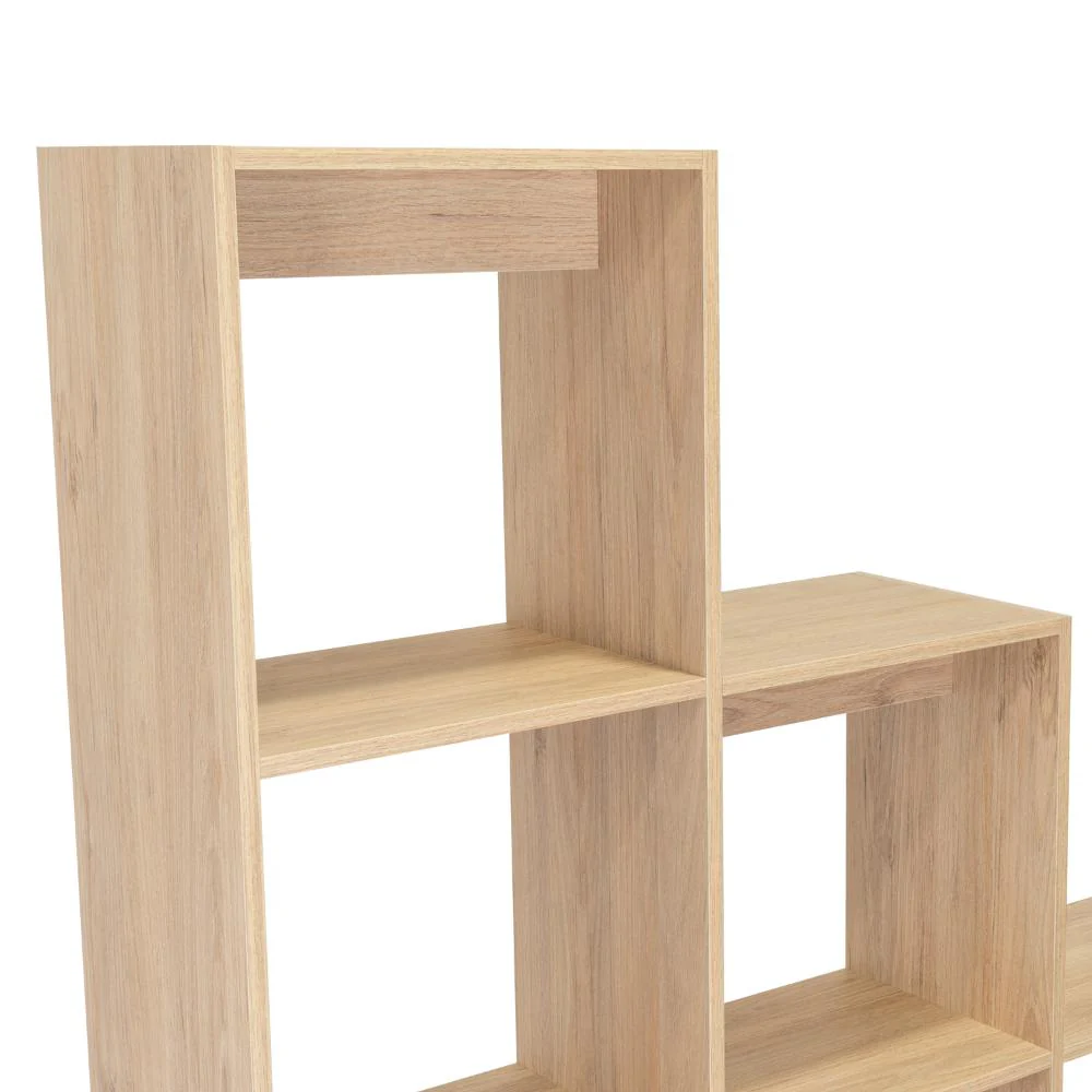 BIBLIOTECA ESCALERA ASCHER, BEIGE, CON VARIEDAD DE ESPACIOS PARA LIBROS Y ARTÍCULOS DECORATIVOS - Image 6