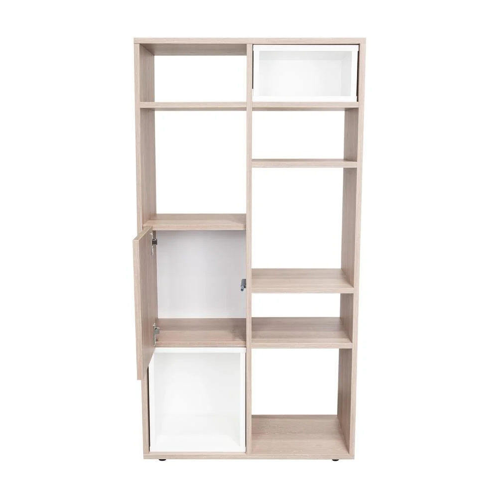 BIBLIOTECA ESCALERA MOMI, BARDOLINO Y BLANCO, CON ESPACIO PARA UBICAR OBJETOS DECORATIVOS - Image 10