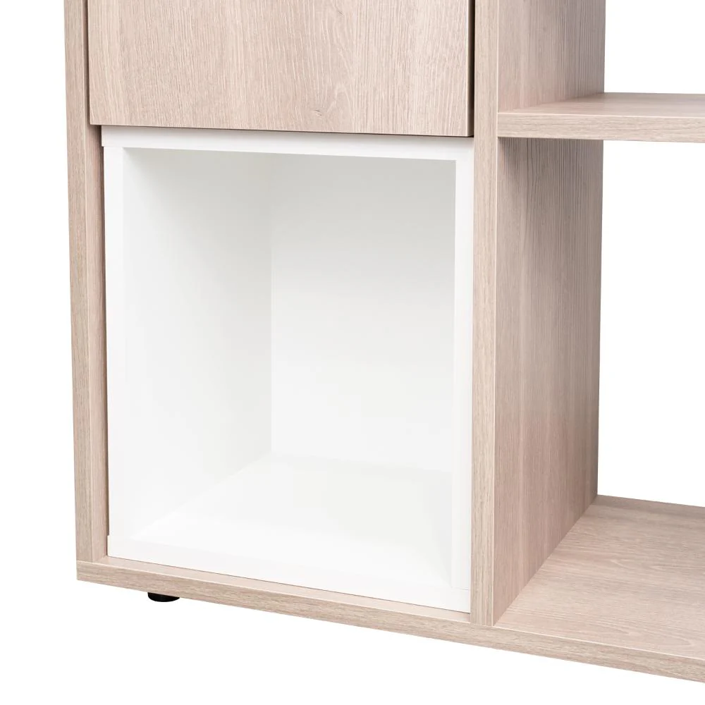 BIBLIOTECA ESCALERA MOMI, BARDOLINO Y BLANCO, CON ESPACIO PARA UBICAR OBJETOS DECORATIVOS - Image 14