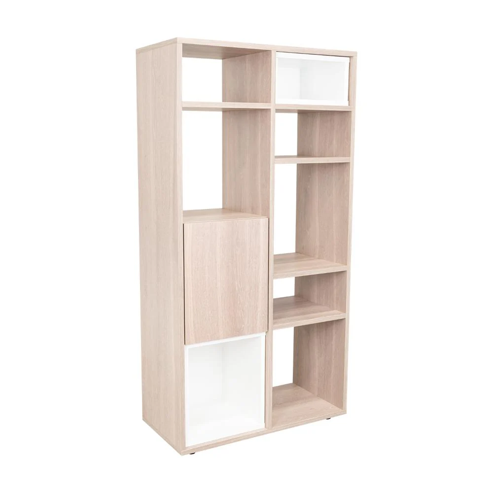 BIBLIOTECA ESCALERA MOMI, BARDOLINO Y BLANCO, CON ESPACIO PARA UBICAR OBJETOS DECORATIVOS - Image 7