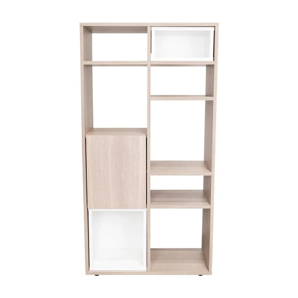 BIBLIOTECA ESCALERA MOMI, BARDOLINO Y BLANCO, CON ESPACIO PARA UBICAR OBJETOS DECORATIVOS - Image 9