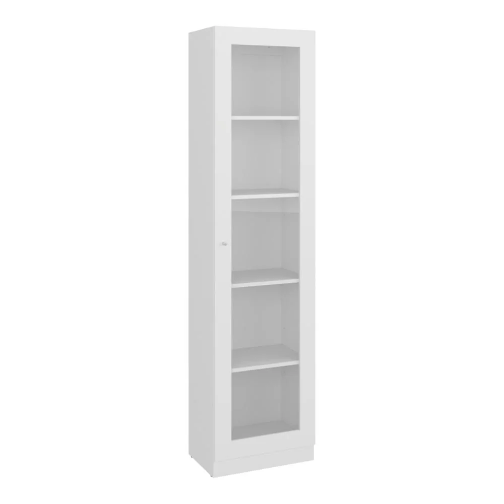 Biblioteca Home Eco Con Puerta En Vidrio, Blanco Duqueza, con Cinco Entrepaños ZF - Image 6