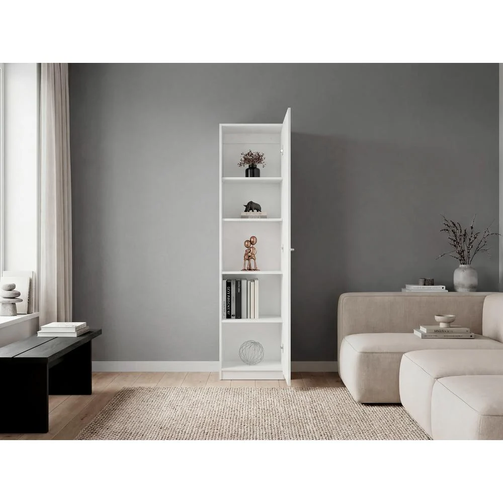 Biblioteca Home Eco, Blanco Duqueza, con Cinco Entrepaños ZF - Image 6