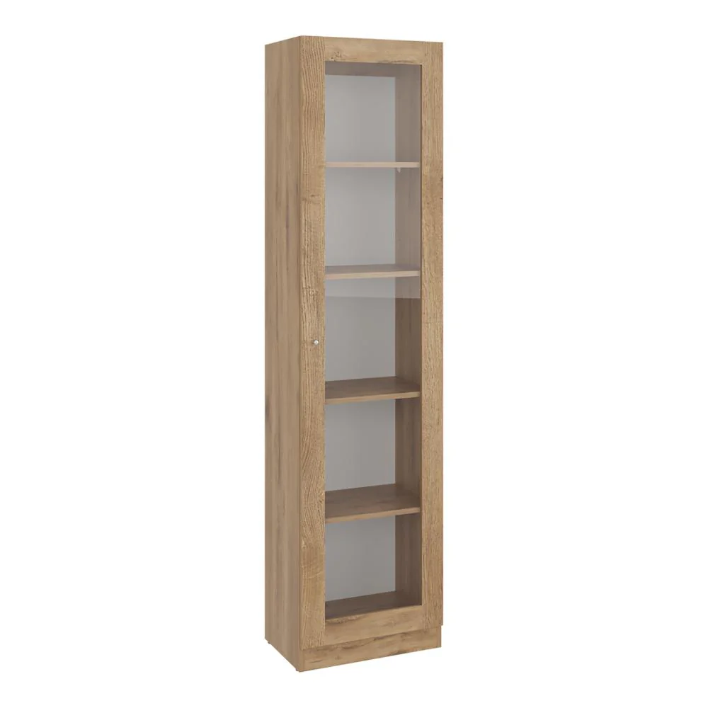 Biblioteca Home Eco Con Puerta En Vidrio, Macadamia, con Cinco Entrepaños ZF - Image 5