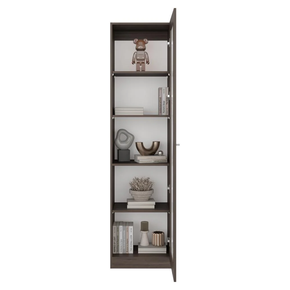 Biblioteca Home Eco Con Puerta En Vidrio, Milán y Blanco, con Cinco Entrepaños ZF - Image 3