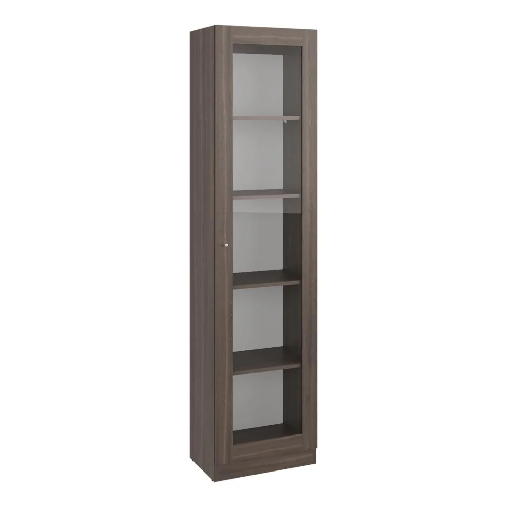 Biblioteca Home Eco Con Puerta En Vidrio, Milán y Blanco, con Cinco Entrepaños ZF - Image 6