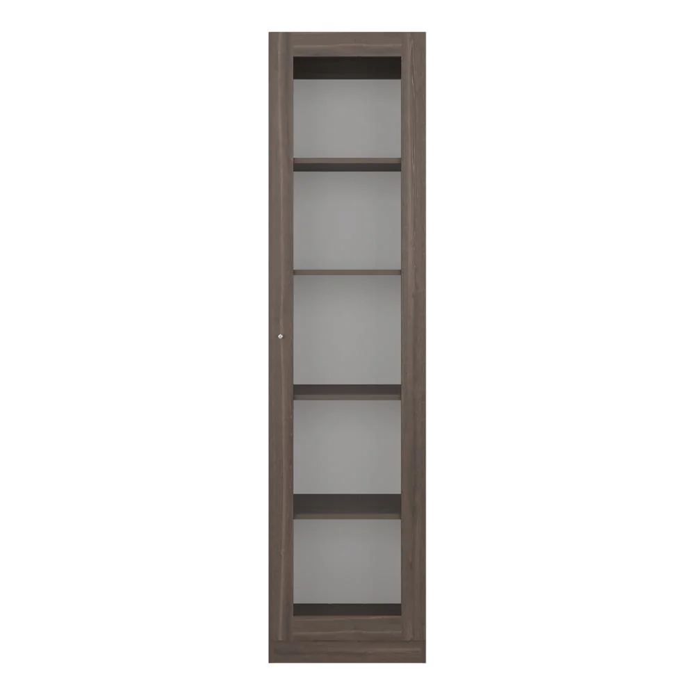 Biblioteca Home Eco Con Puerta En Vidrio, Milán y Blanco, con Cinco Entrepaños ZF - Image 7