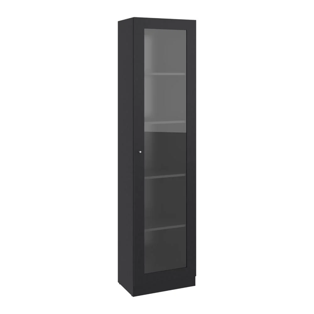 Biblioteca Home Eco Con Puerta En Vidrio, Wengue, con Cinco Entrepaños ZF - Image 6