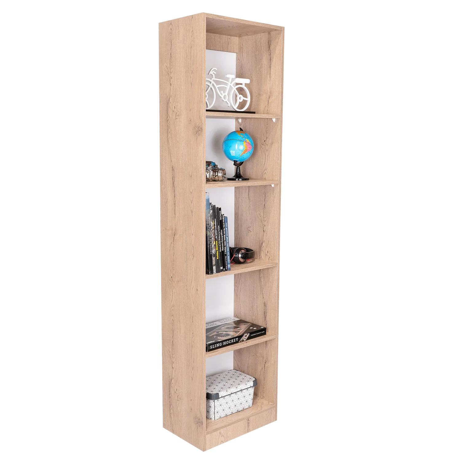 BIBLIOTECA HOME ECO, MACADAMIA Y BLANCO DUQUEZA, CON CINCO ENTREPAÑOS - Image 2