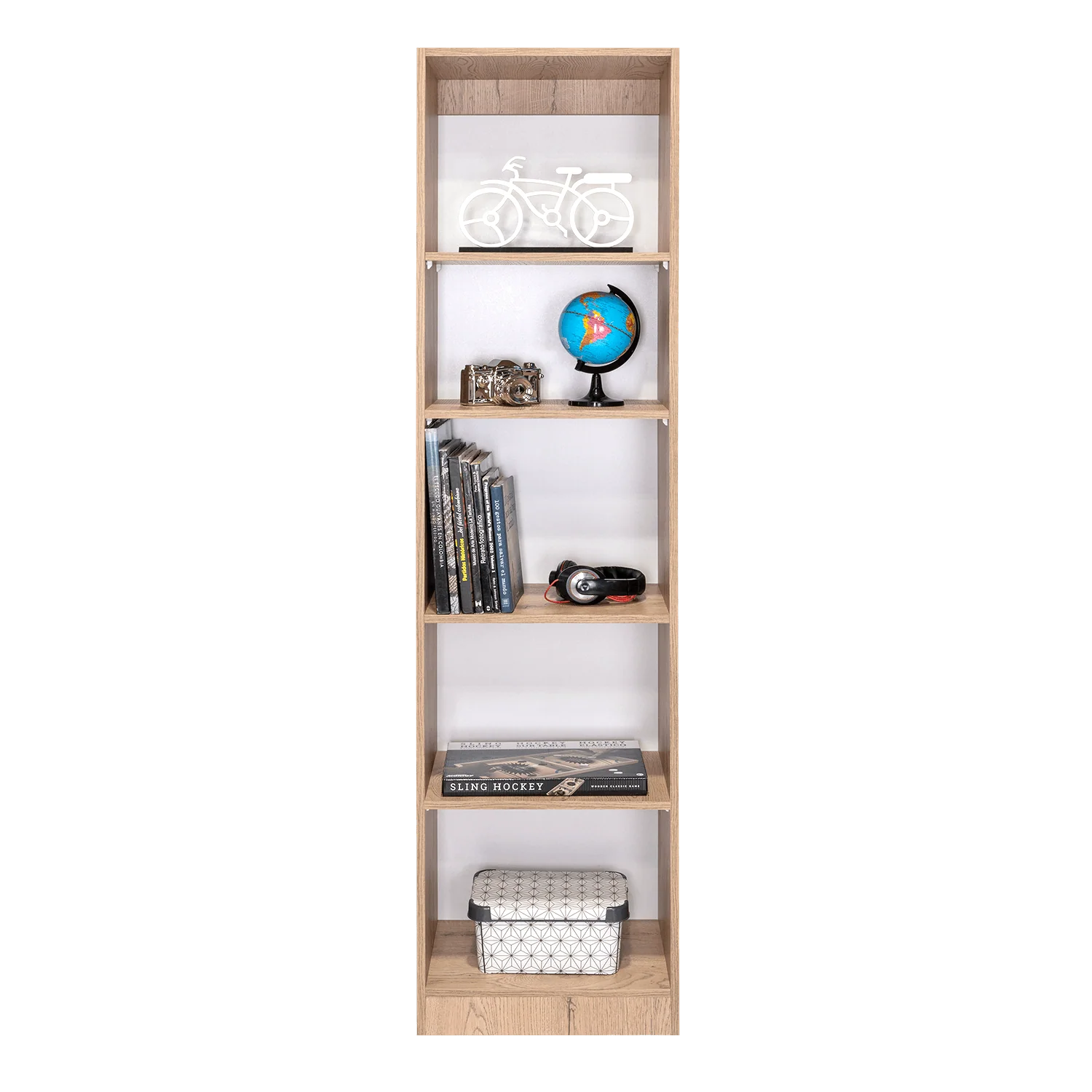 BIBLIOTECA HOME ECO, MACADAMIA Y BLANCO DUQUEZA, CON CINCO ENTREPAÑOS - Image 3