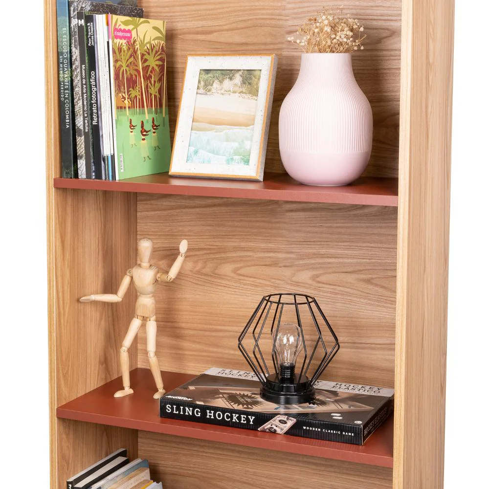 Biblioteca Home, Fresno Europeo y Burdeos, Con variedad de entrepaños para ubicar objetos - Image 10