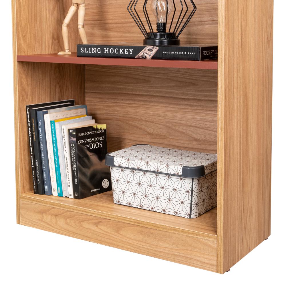 Biblioteca Home, Fresno Europeo y Burdeos, Con variedad de entrepaños para ubicar objetos - Image 11