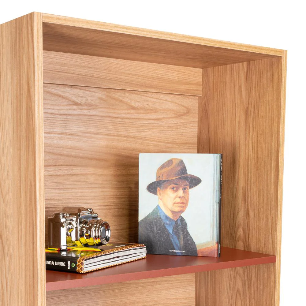 Biblioteca Home, Fresno Europeo y Burdeos, Con variedad de entrepaños para ubicar objetos - Image 9