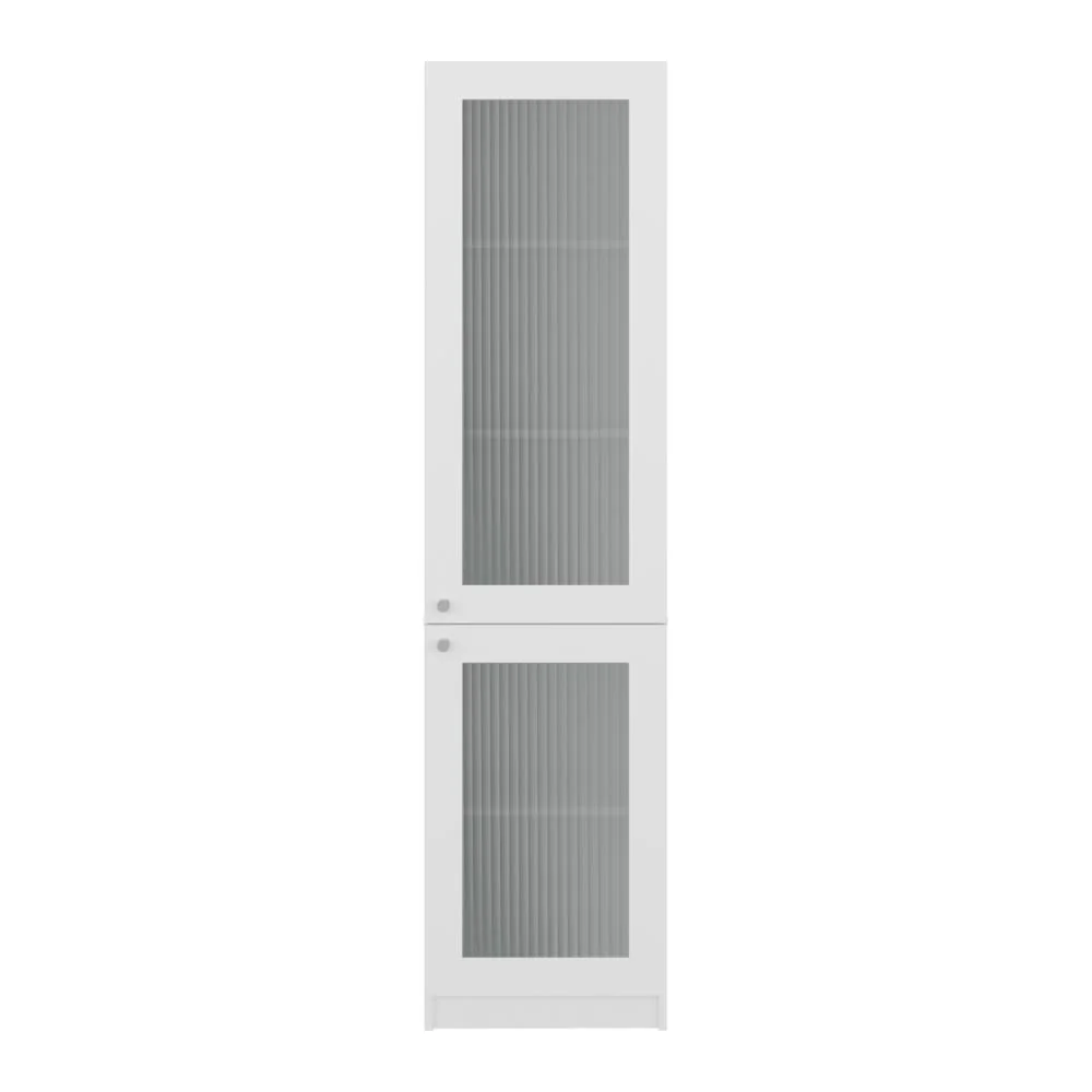 Biblioteca Home, Kronos Blanco, Ventanas Estriadas, Dos puertas abatibles y de fácil armado ZF - Image 3