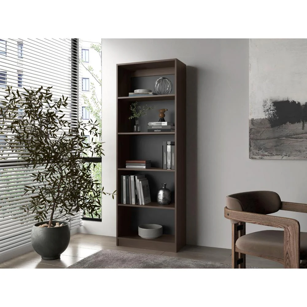 BIBLIOTECA HOME, NOGAL EUROPEO, CON CINCO ENTREPAÑOS ZF - Image 2