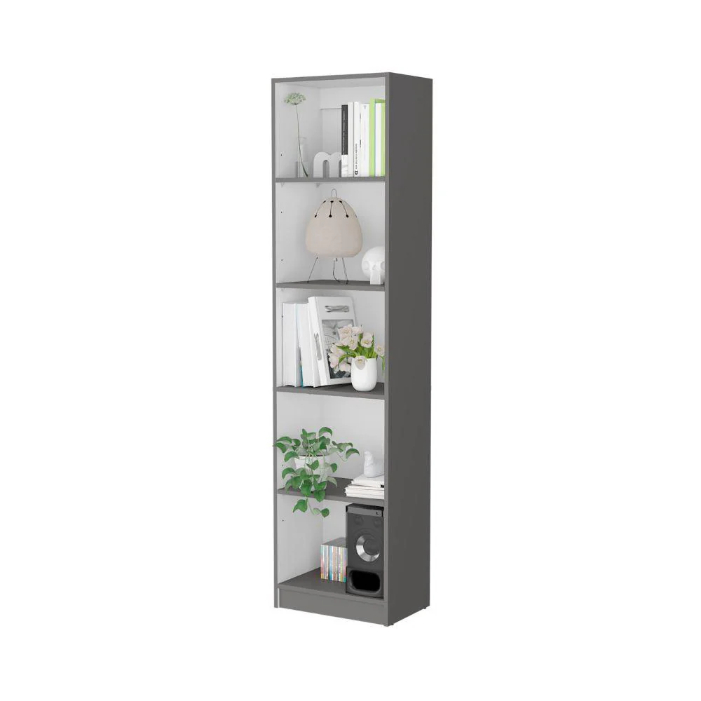 BIBLIOTECA HOME, PLATA OSCURO, CON CINCO ENTREPAÑOS ZF - Image 2