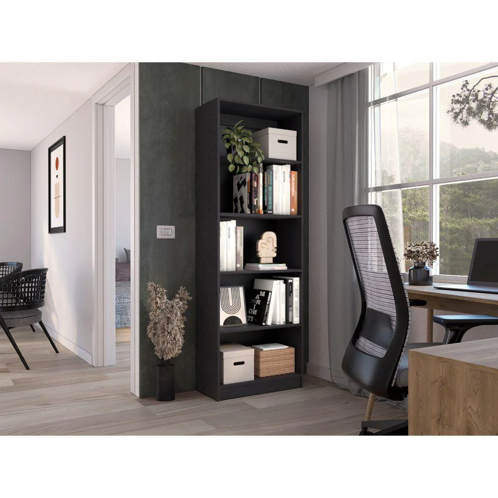 BIBLIOTECA HOME, WENGUE, CON CINCO ENTREPAÑOS ZF
