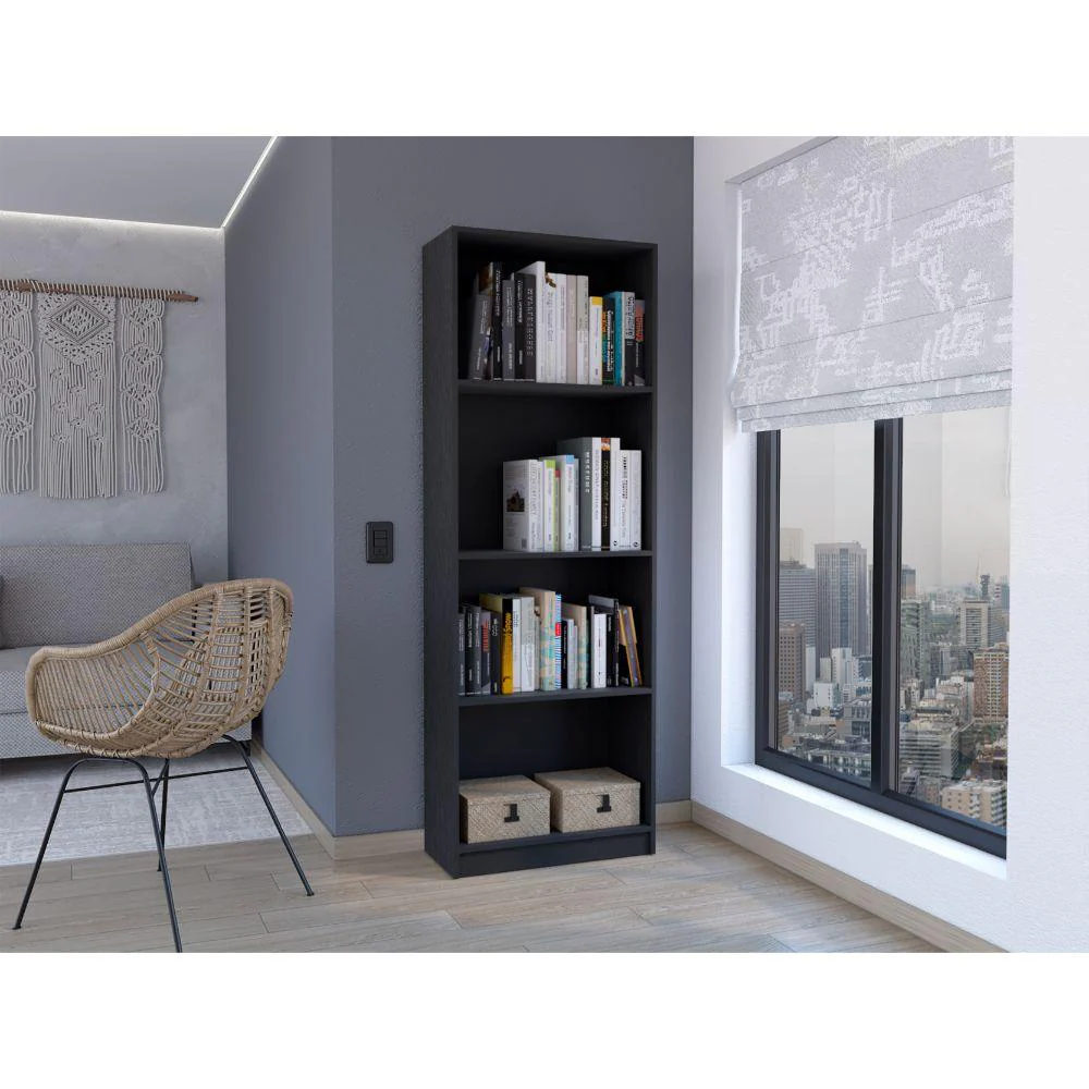 BIBLIOTECA HOME, WENGUE, CON CUATRO ENTREPAÑOS ZF