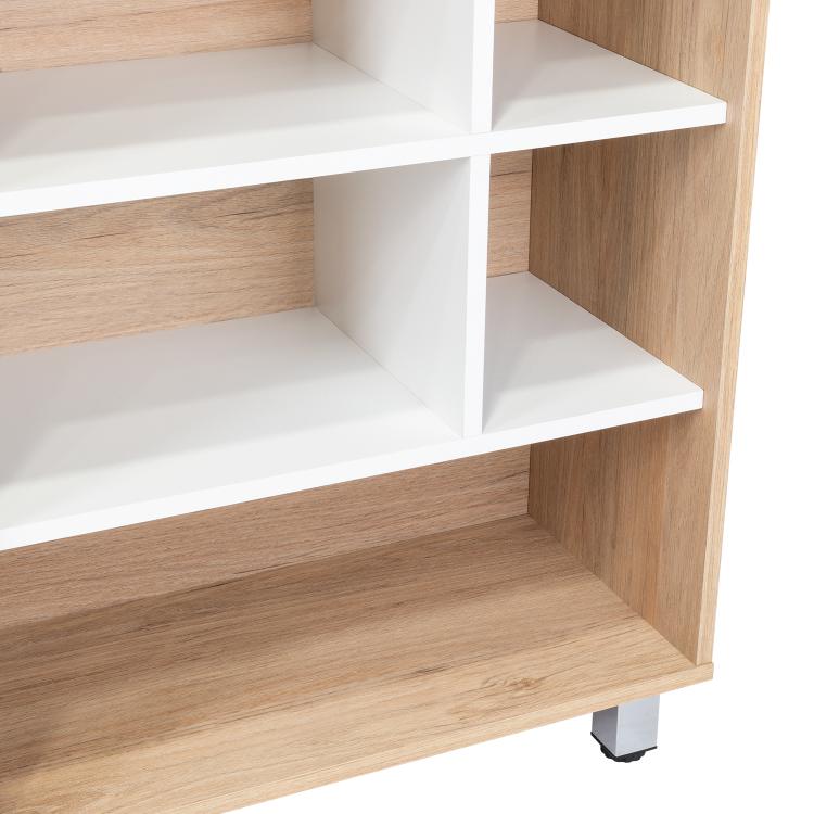 BIBLIOTECA TONNY, BEIGE Y BLANCO, CON VARIEDAD DE ESPACIOS PARA LIBROS Y ARTÍCULOS DECORATIVOS - Image 7