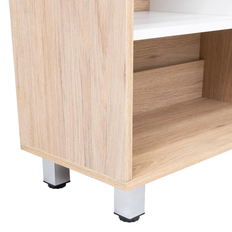 BIBLIOTECA TONNY, BEIGE Y BLANCO, CON VARIEDAD DE ESPACIOS PARA LIBROS Y ARTÍCULOS DECORATIVOS - Image 8