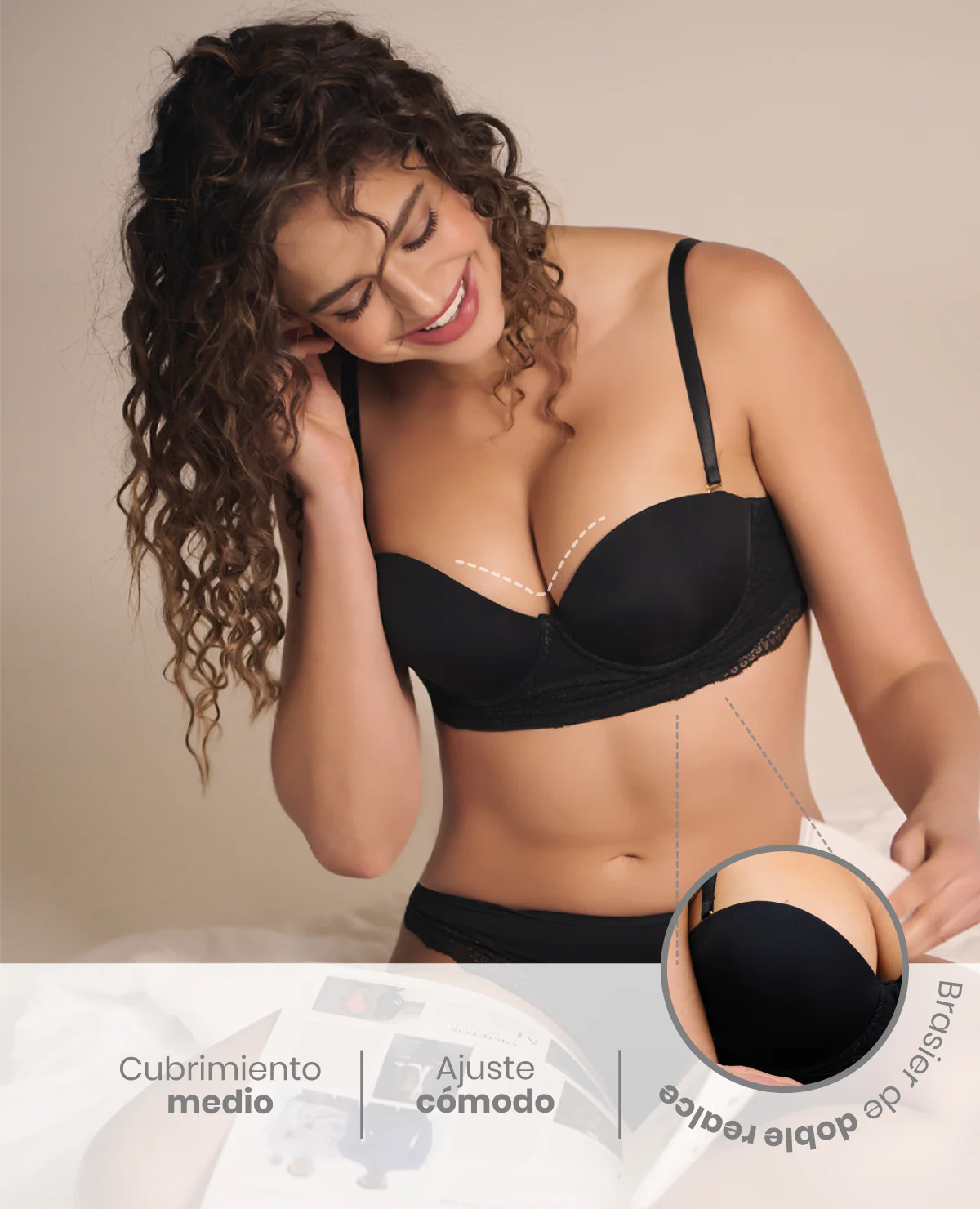 BRASIER | EXTRA REALCE | ENCAJE EN LA BASE - Image 3