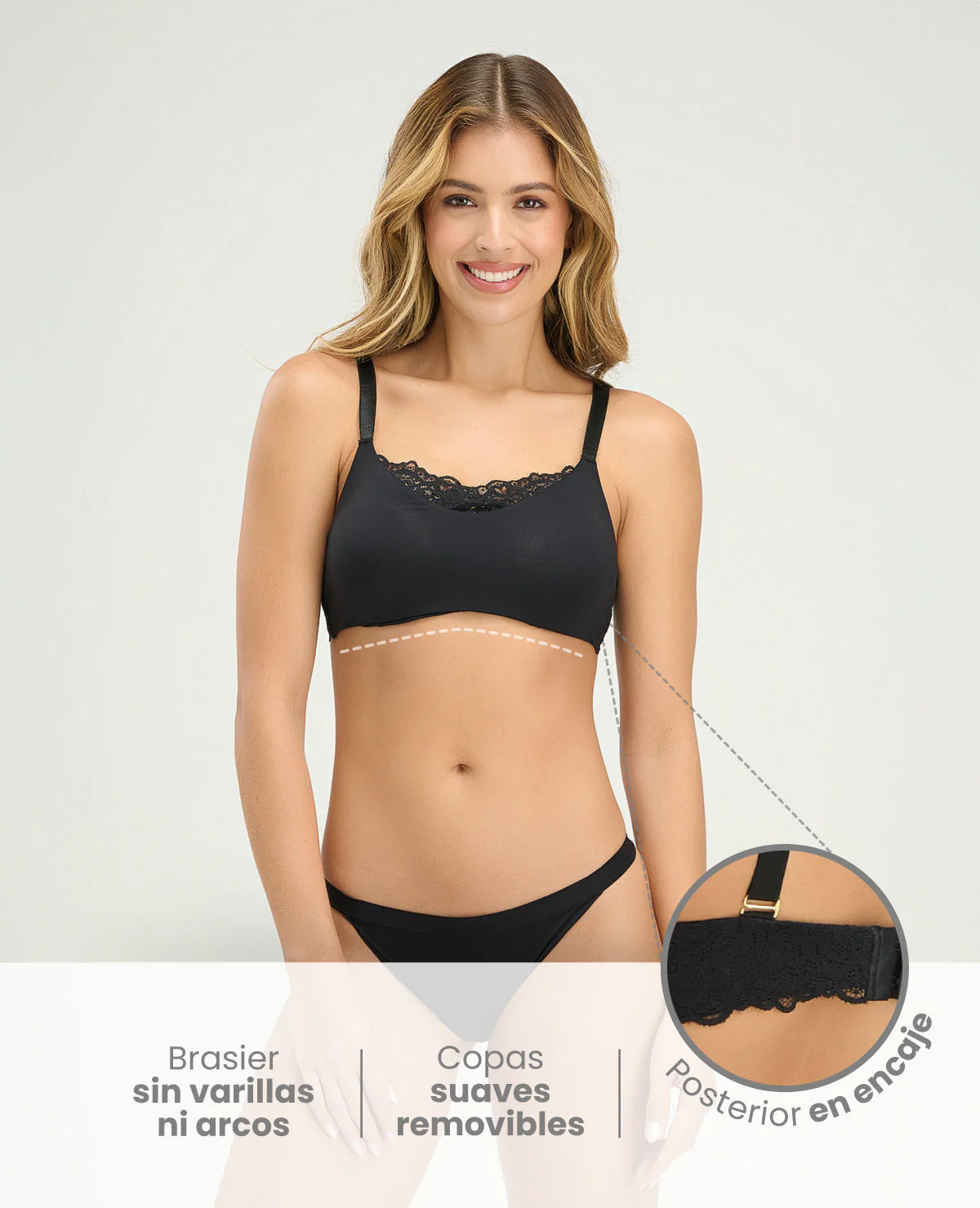 BRASIER SIN VARILLAS | COPAS SUAVES Y REMOVIBLES - Image 3