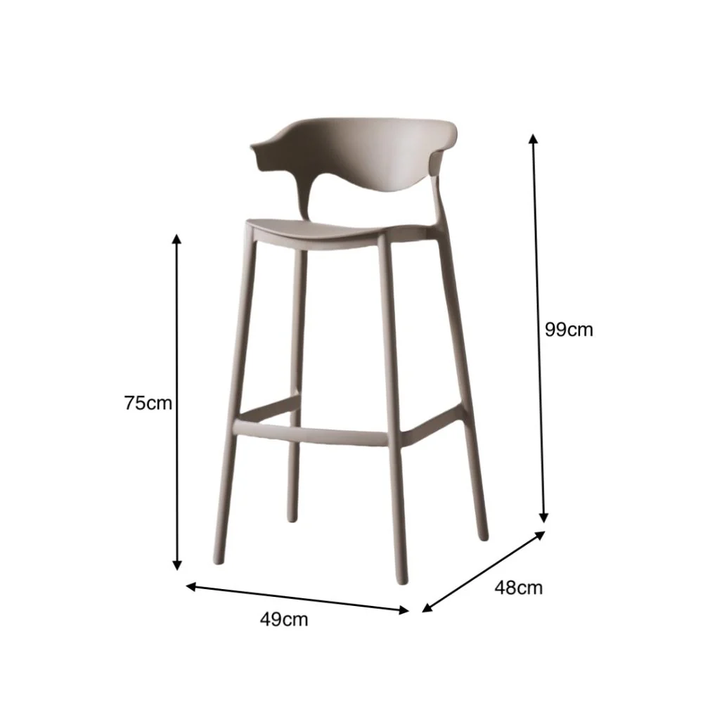 SILLA PARA BAR ELENA, COLOR TAUPE, DISEÑO MODERNO - Image 13