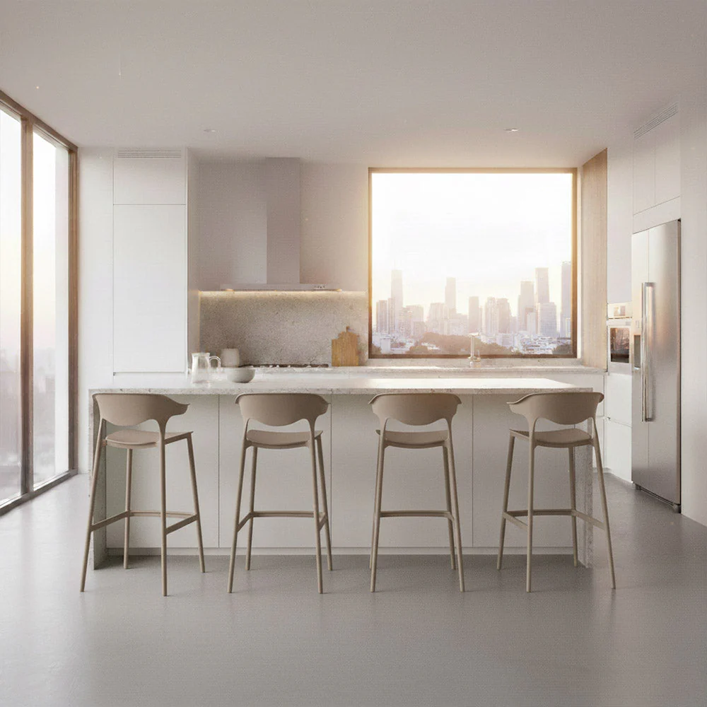 SILLA PARA BAR ELENA, COLOR TAUPE, DISEÑO MODERNO - Image 6