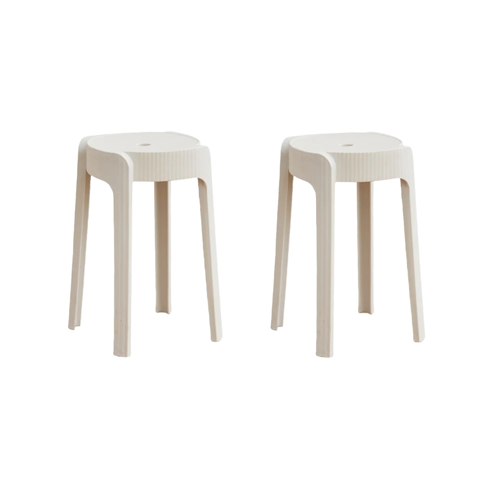 BUTACO APILABLE MAISON, COLOR BLANCO, DISEÑO MODERNO X2