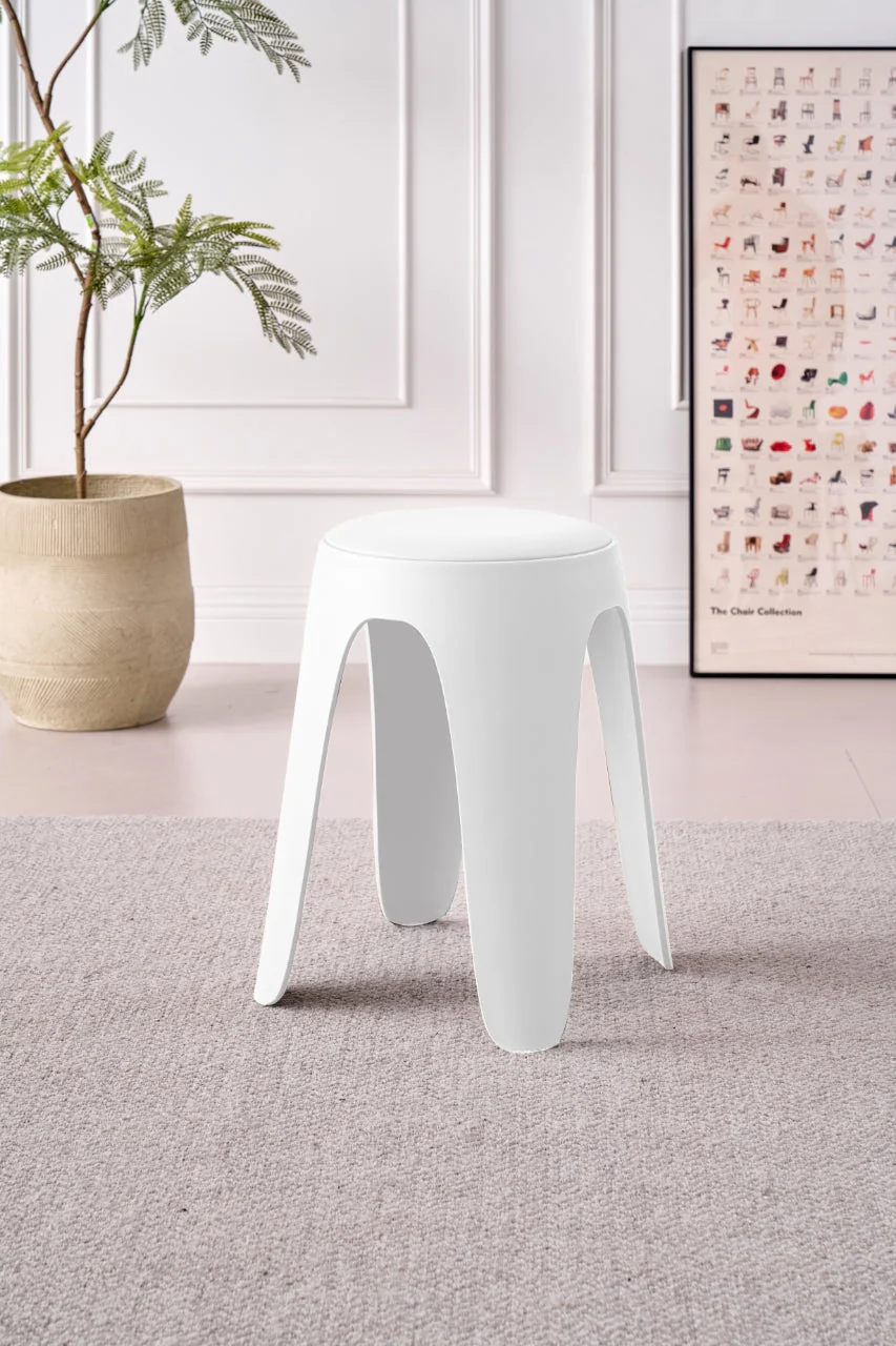 BUTACO CON COJIN ELSE, COLOR BLANCO, DISEÑO MODERNO INCLUYE COJÍN X2 - Image 2