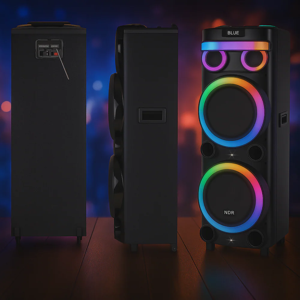 CABINA BLUETOOTH NDR-1226 12" 3000W CON MICRÓFONO Y LUCES LED SONIDO PROFESIONAL 12 PULGADAS GRAVES POTENTE - Image 5