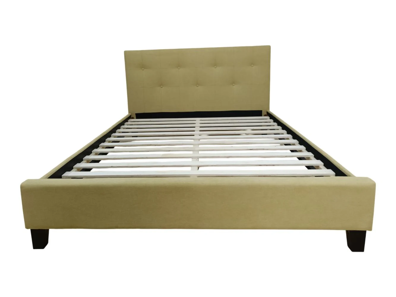 Cama Doble Imperial, Beige, Madera roble tapizada - Image 5