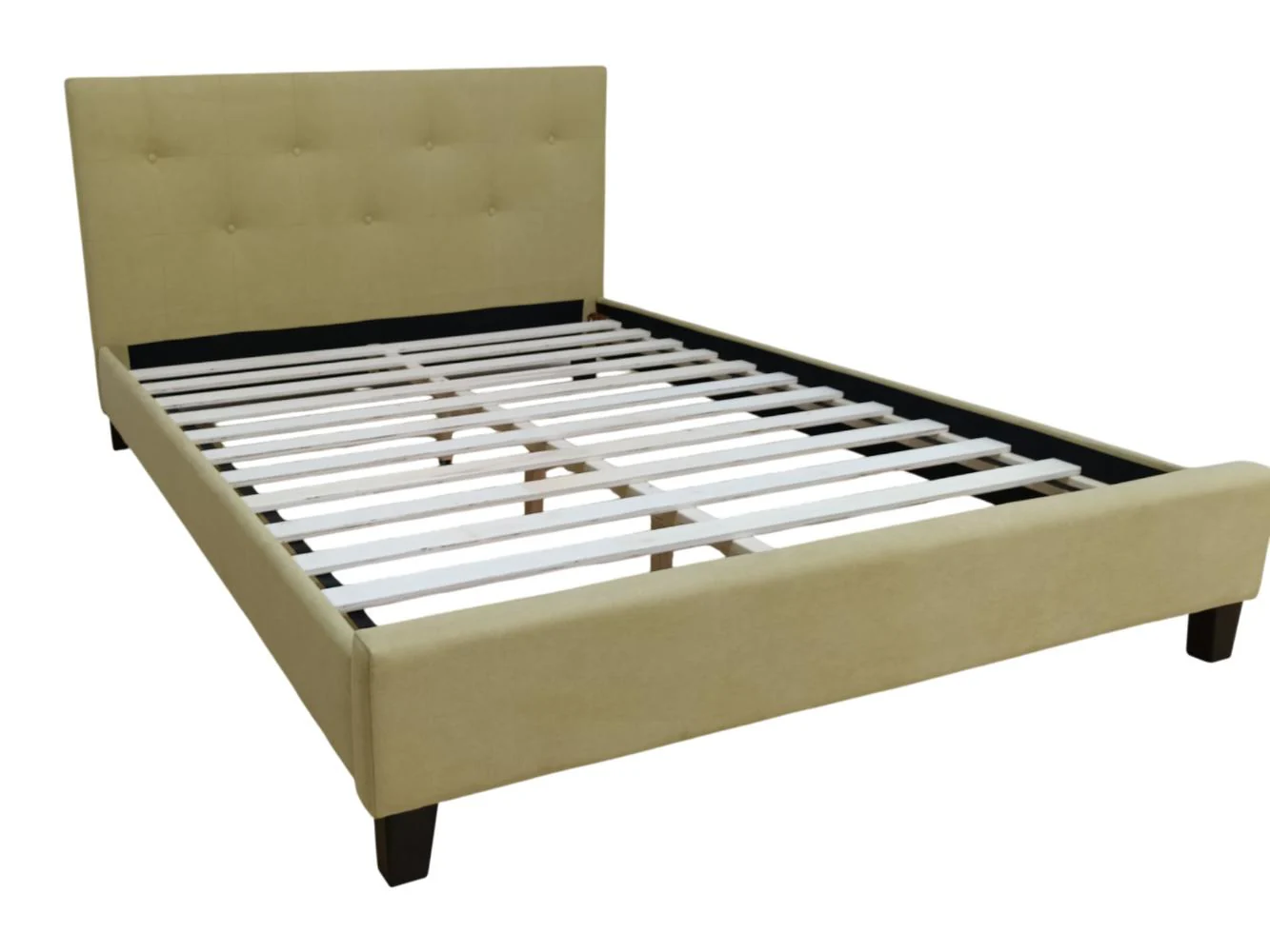 Cama Doble Imperial, Beige, Madera roble tapizada - Image 6