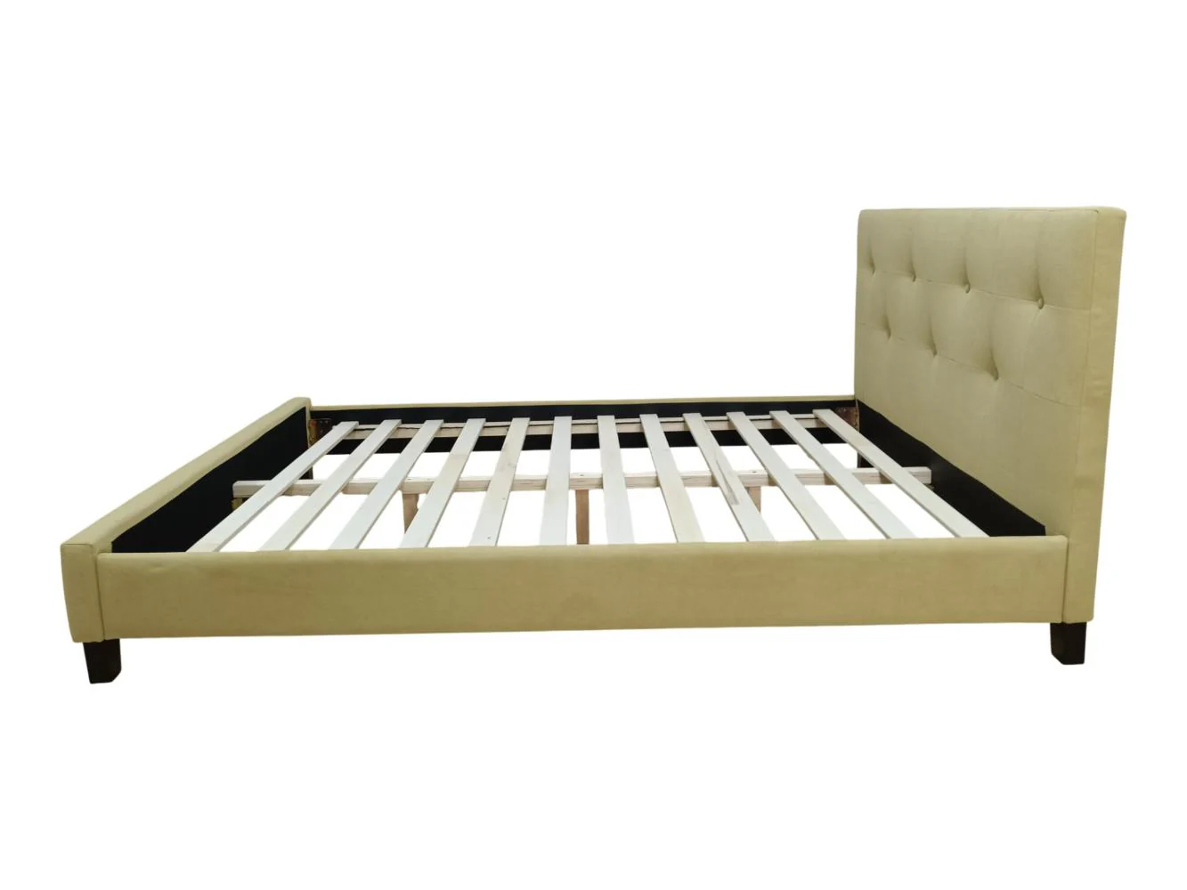 Cama Doble Imperial, Beige, Madera roble tapizada - Image 7
