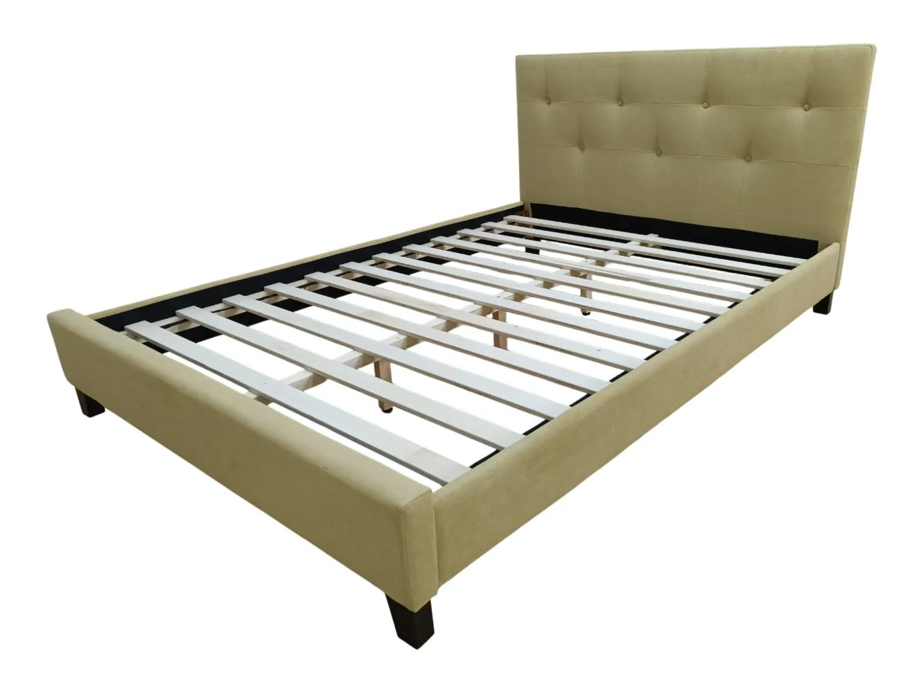 Cama Doble Imperial, Beige, Madera roble tapizada - Image 8