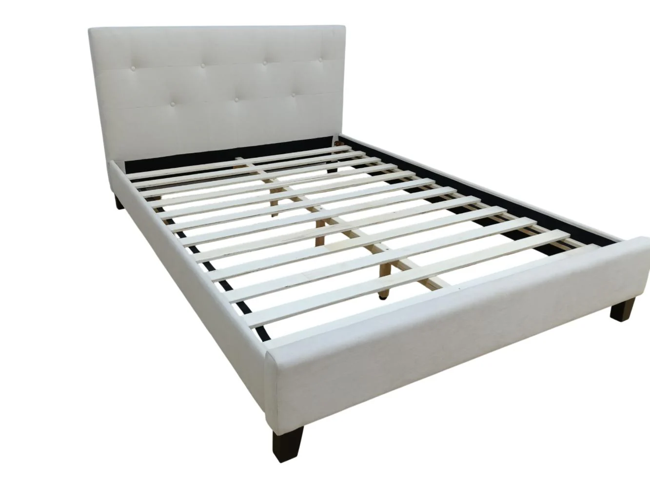 Cama Doble Imperial, Blanco, Madera roble tapizada - Image 3