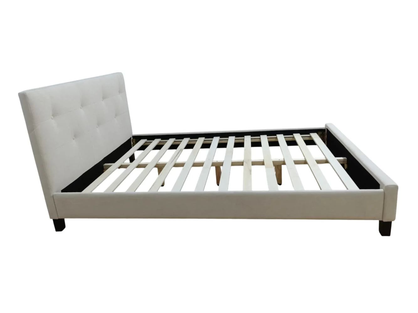 Cama Doble Imperial, Blanco, Madera roble tapizada - Image 4
