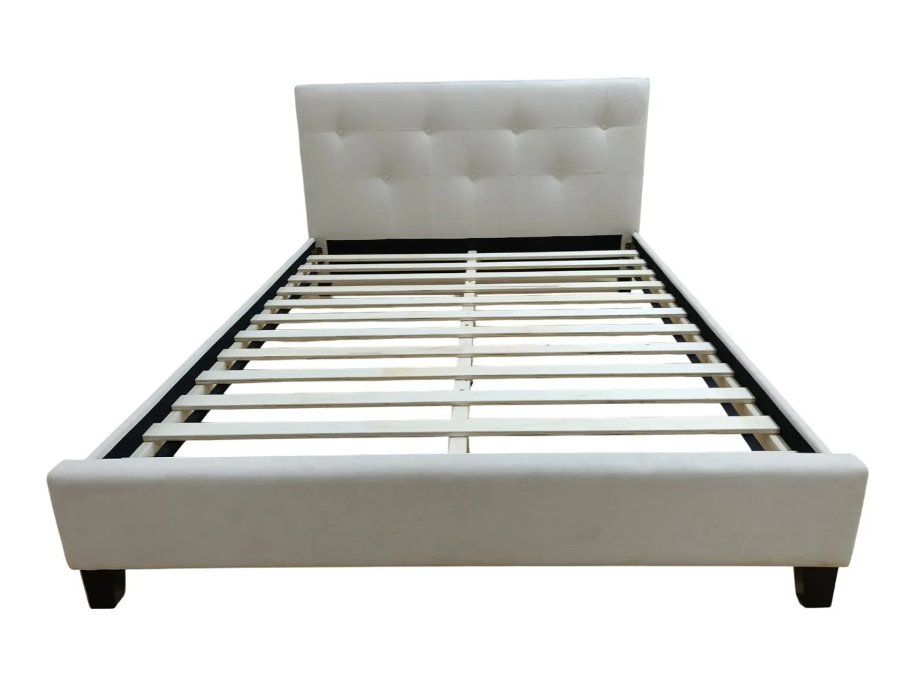 Cama Doble Imperial, Blanco, Madera roble tapizada - Image 5