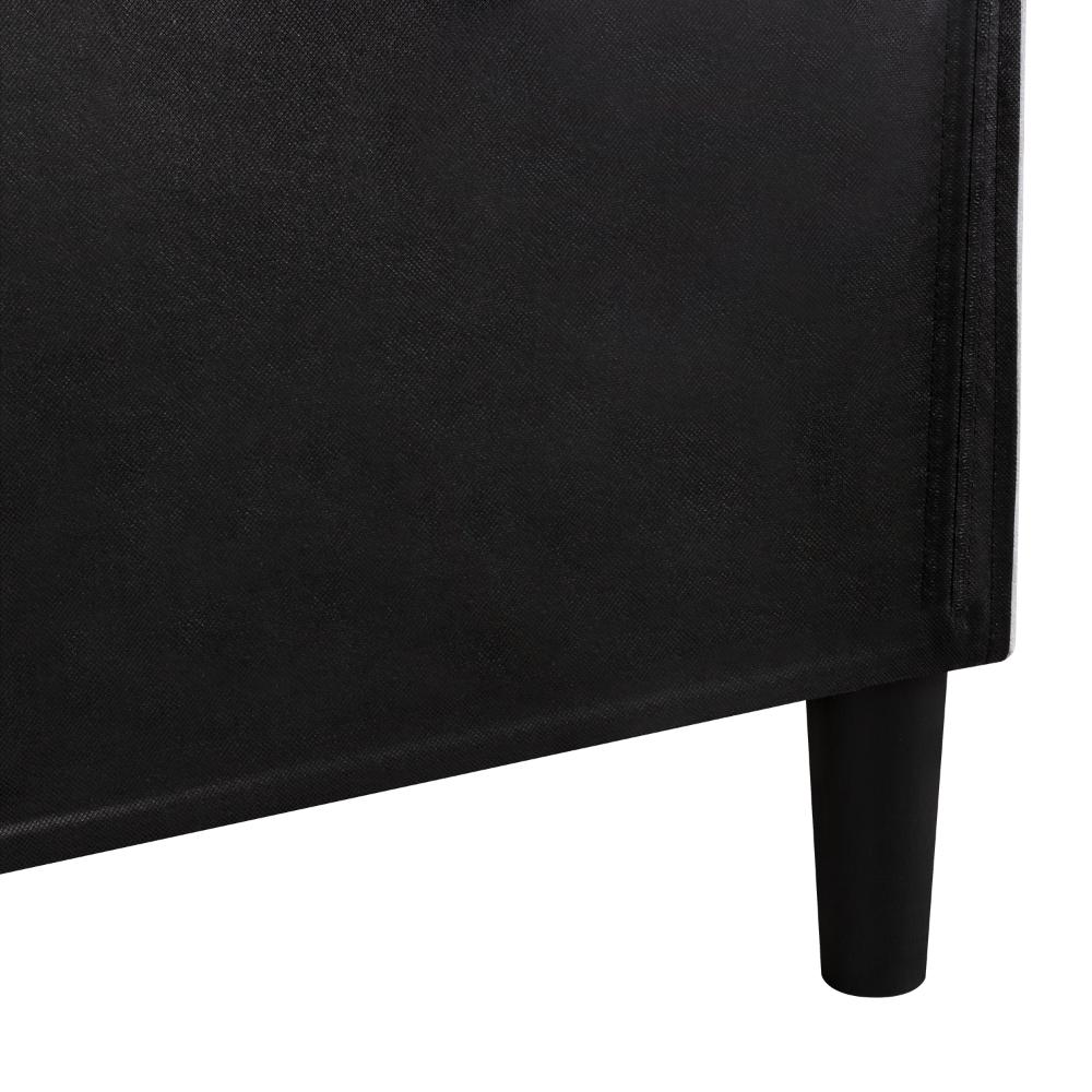 Cama Doble Lisa, Gris Claro, Madera roble tapizada - Image 14