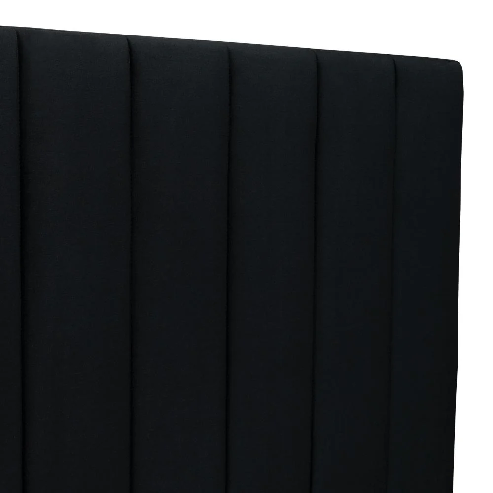 Cama Doble Lisa, Negro, Madera roble tapizada - Image 14