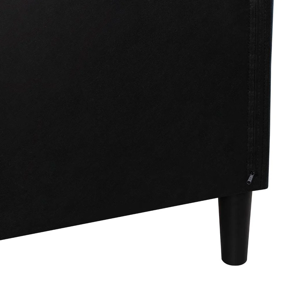 Cama Doble Lisa, Negro, Madera roble tapizada - Image 20