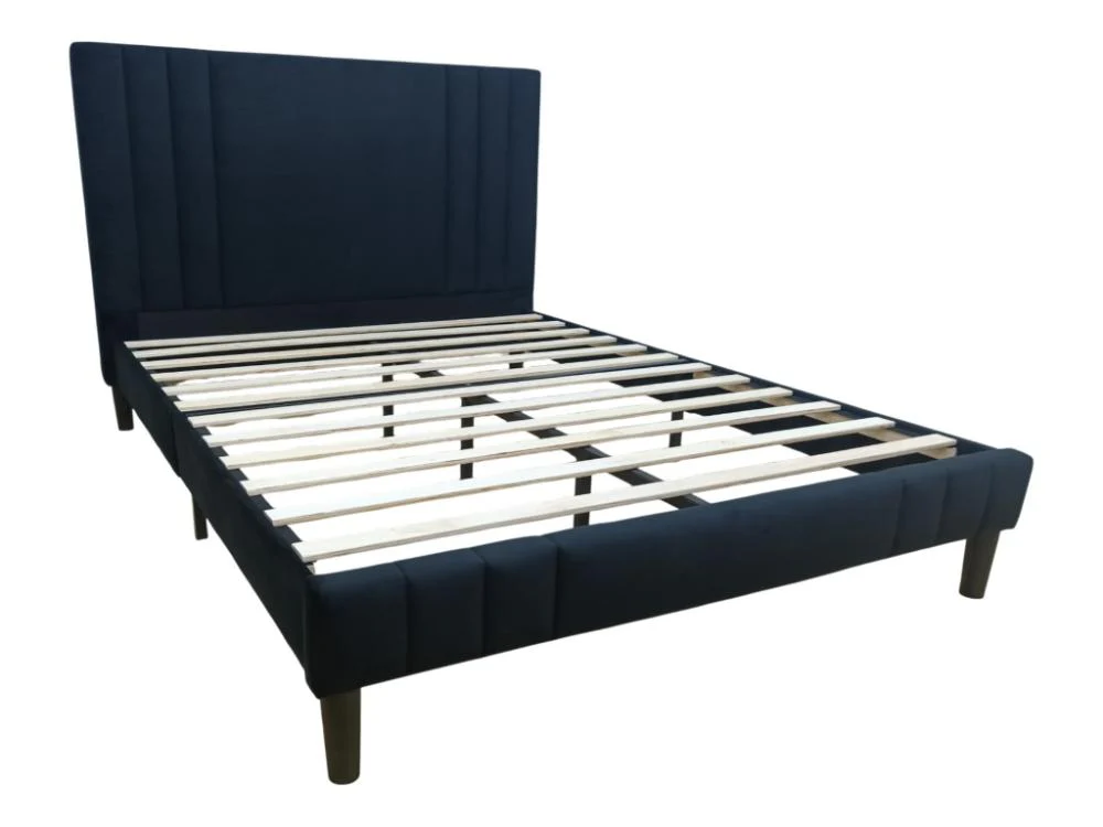 Cama Doble Majestic, Negro, Madera roble tapizada - Image 4