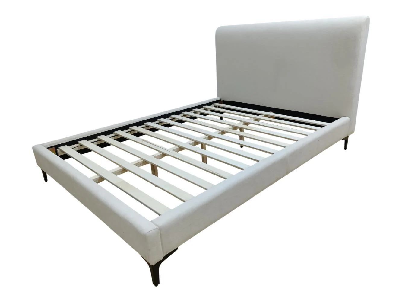Cama Doble Prisma, Blanco, Madera roble tapizada - Image 5