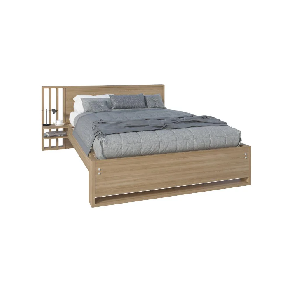 CAMA DOBLE VANEZ, FRESNO EUROPEO, CON ESPALDAR ALTO INCLUYENDO TENDIDA DE TABLAS