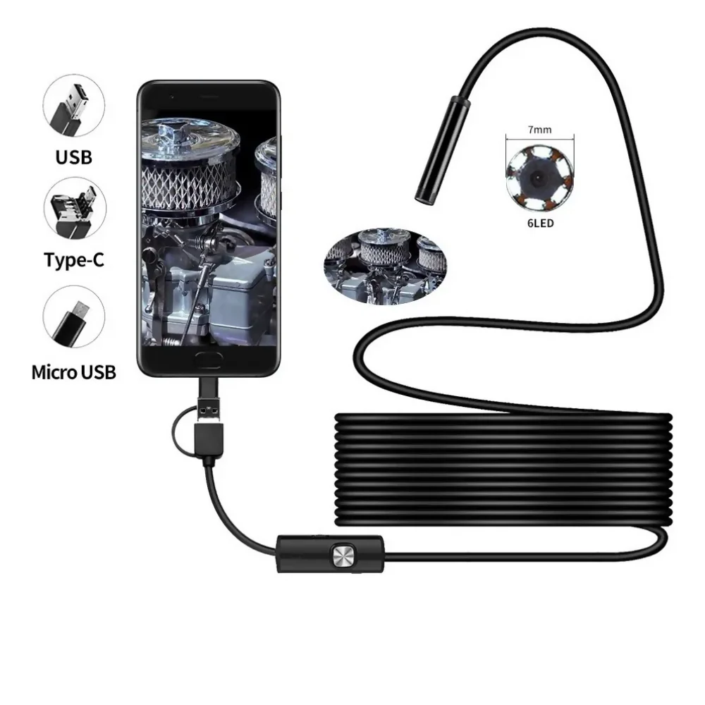 CÁMARA ENDOSCOPIO PARA CELULAR Y PC USB TIPO C 5 MTS - Image 2