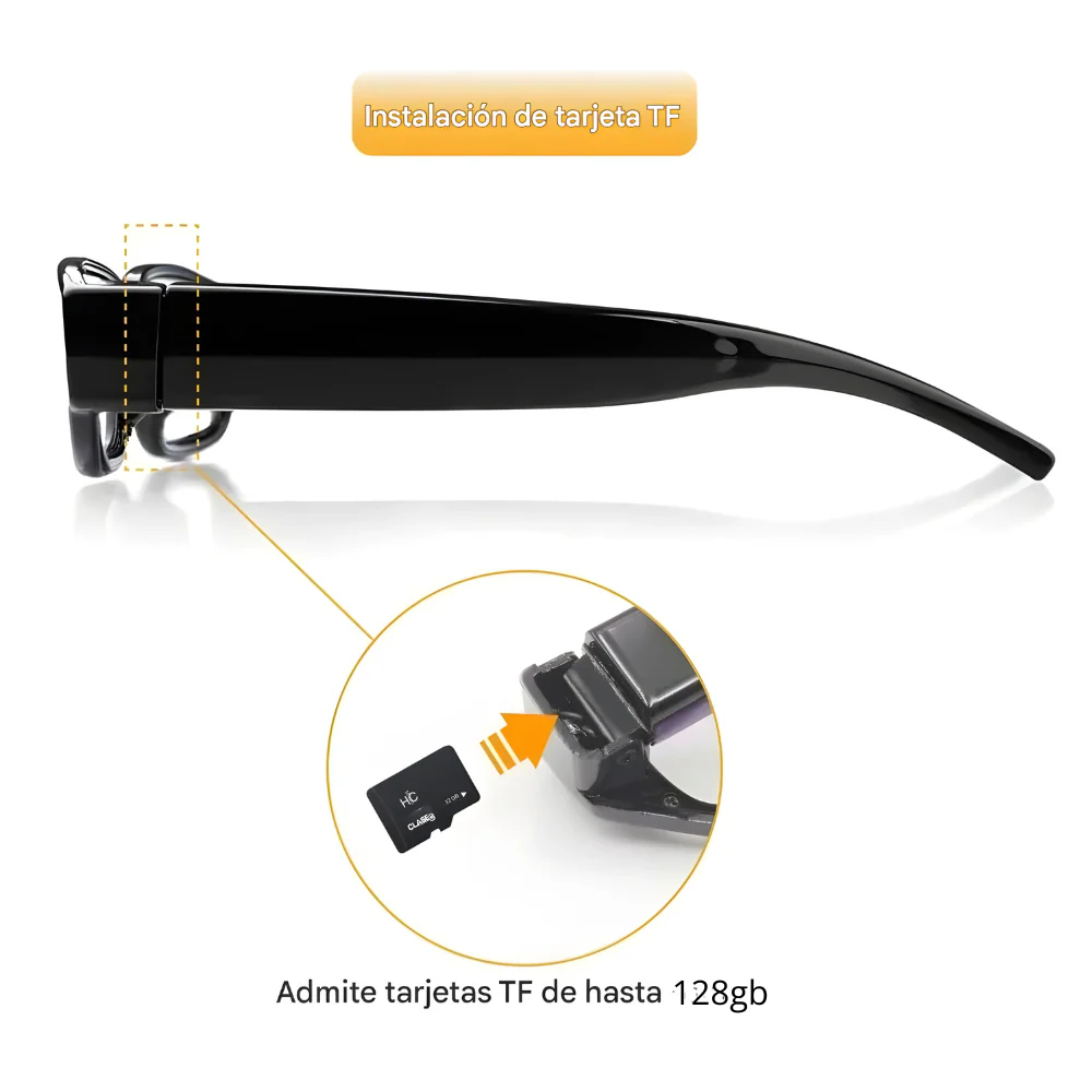 CÁMARA ESPÍA GAFAS ESPÍA 4K FULL HD VIDEO AUDIO FOTOS 128GB - Image 2