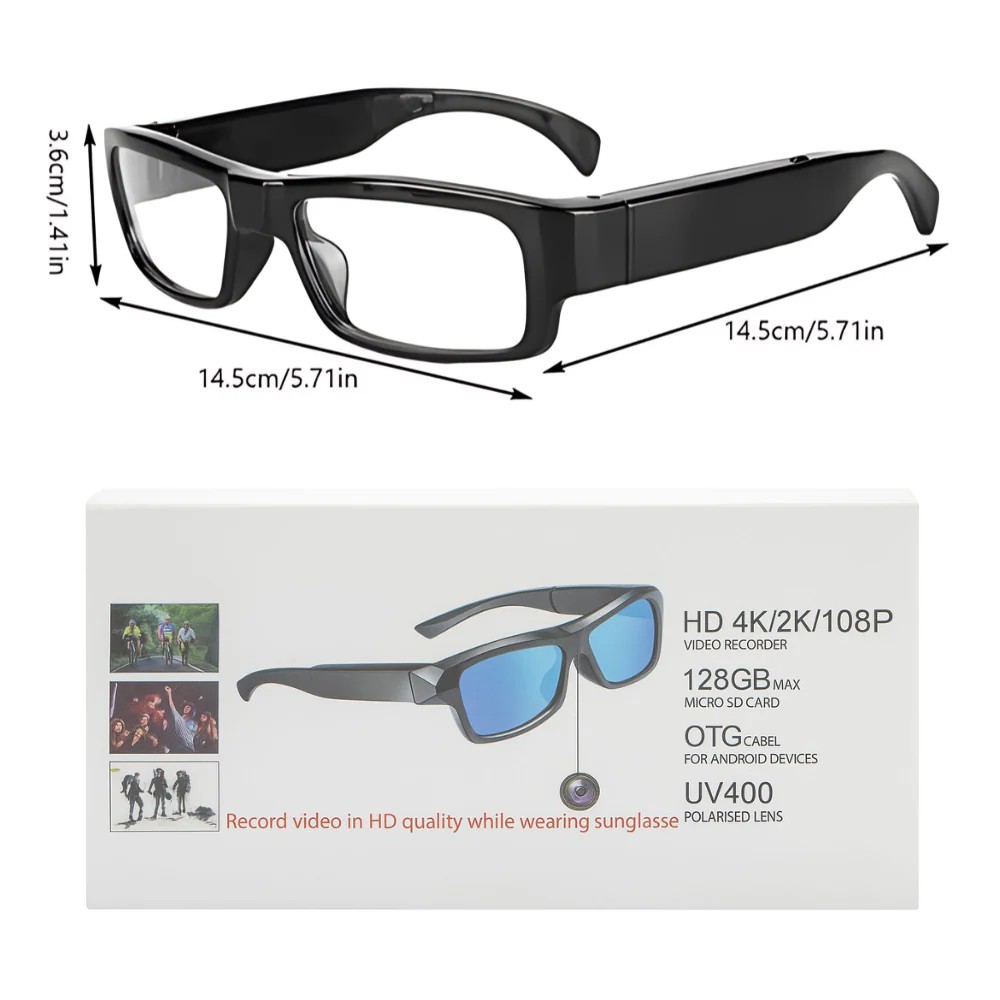 CÁMARA ESPÍA GAFAS ESPÍA 4K FULL HD VIDEO AUDIO FOTOS 128GB - Image 3