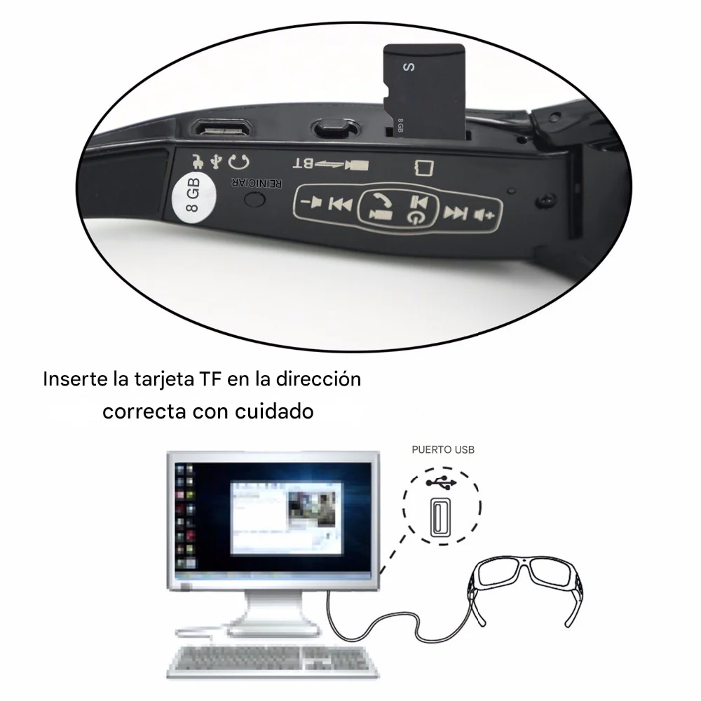 CÁMARA ESPÍA GAFAS ESPÍA 4K VIDEO AUDIO FOTOS SOPORTA 128GB - Image 6